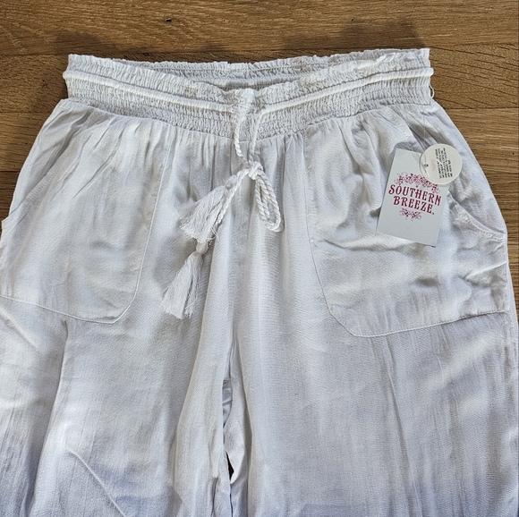 Southern Breeze Blue & White Tie Dye Beachy Pants Women's Size Small to Med NWT - Picture 5 of 16